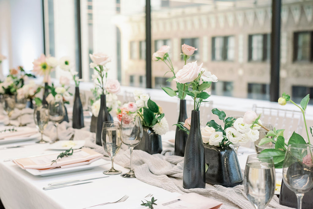 black wedding decor