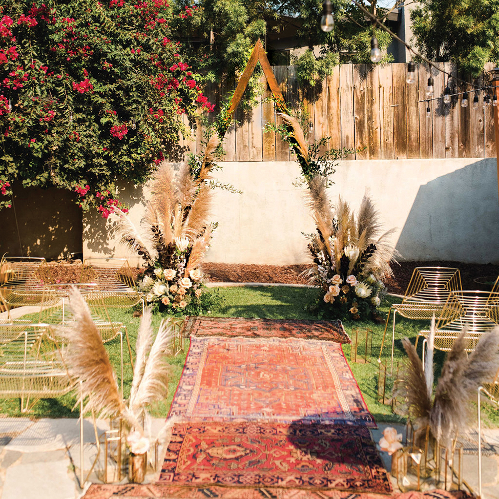 boho chic outdoor wedding ceremony