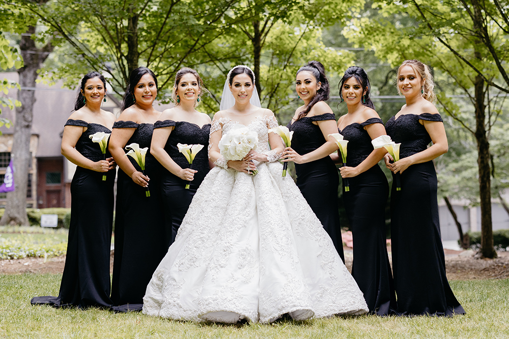 bride and bridesmaids