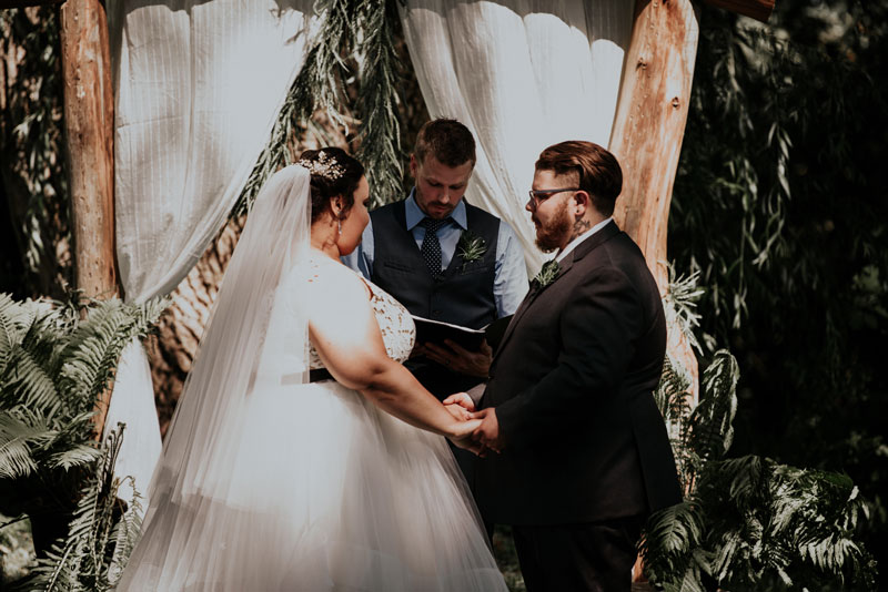 bride and groom during wedding ceremony