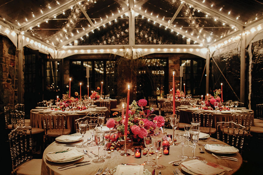 fall wedding reception