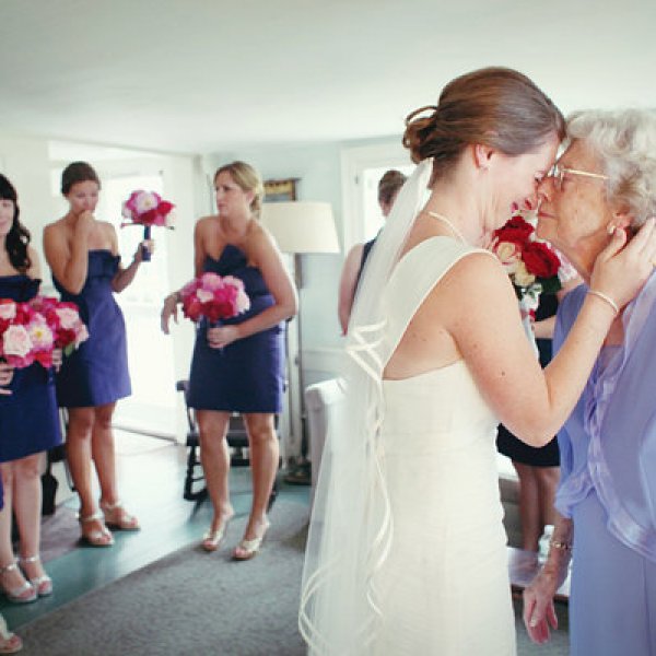 Bride and grandma before wedding