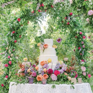 floral wedding cake