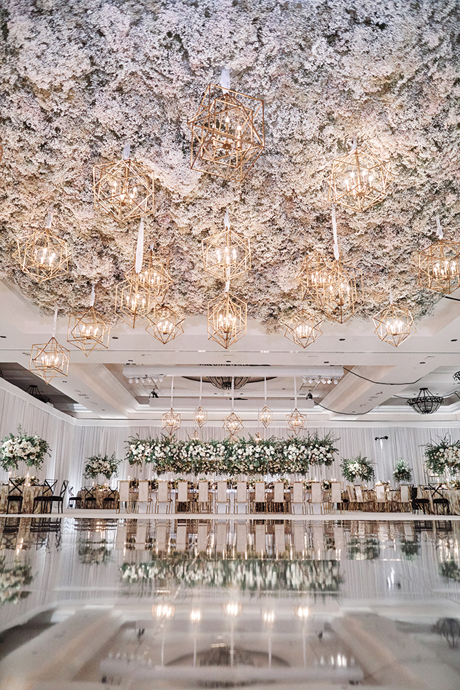 modern wedding reception