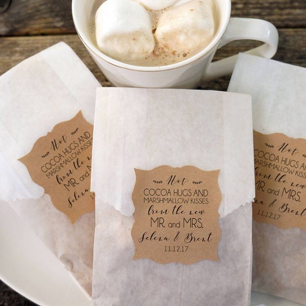 hot cocoa wedding favor