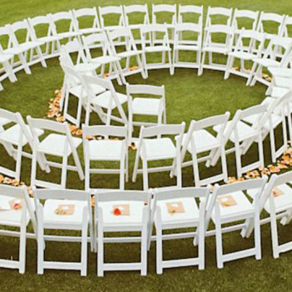 Spiral wedding ceremony seating