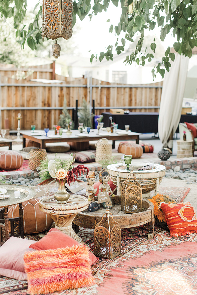 Hippie inspired wedding decor