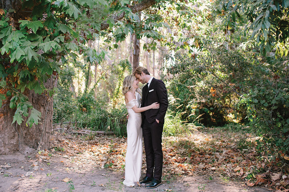 summer wedding bride and groom