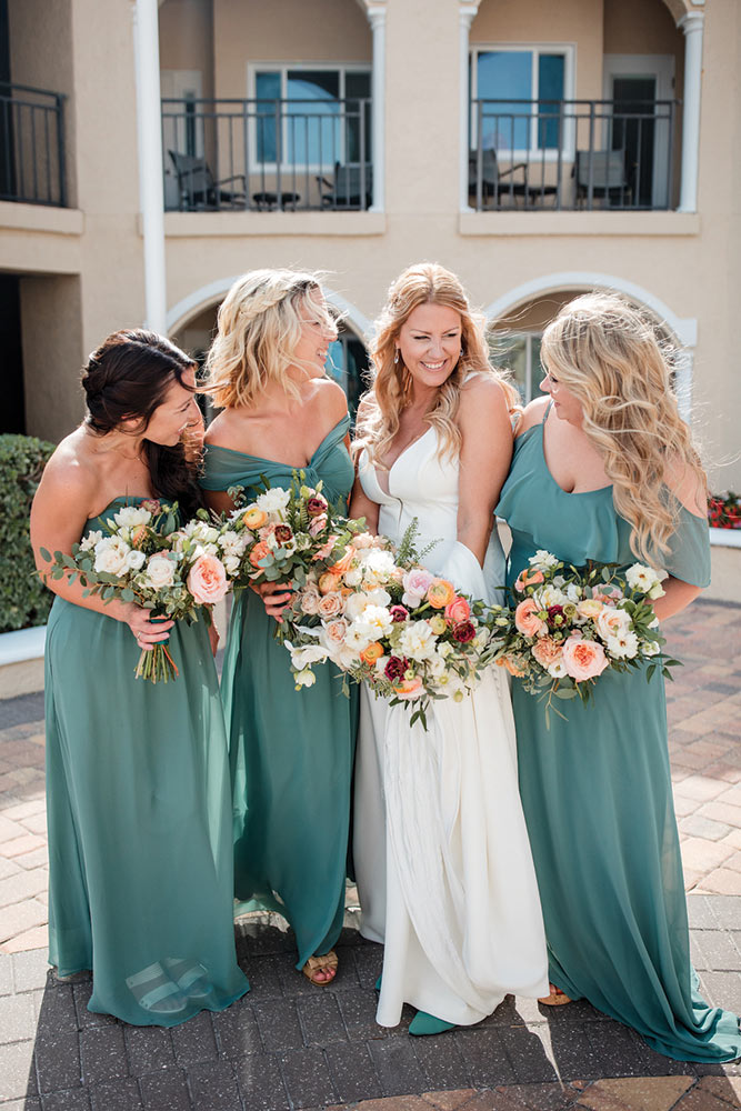 bride with bridesmaids