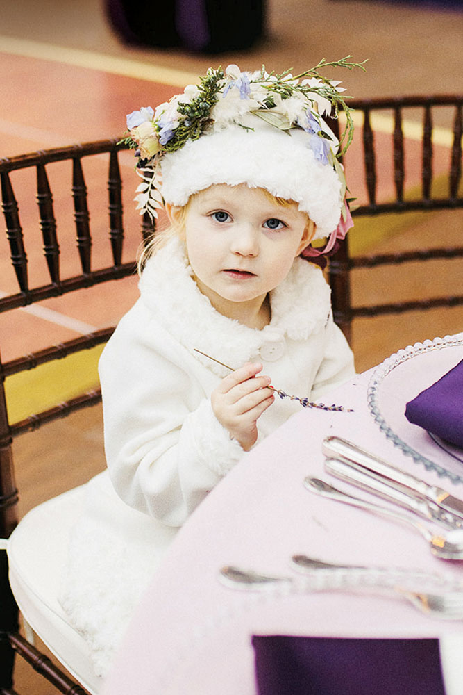 winter wedding flower girl