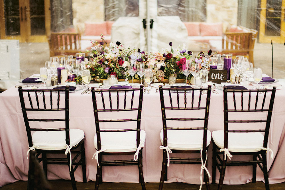 winter wedding reception