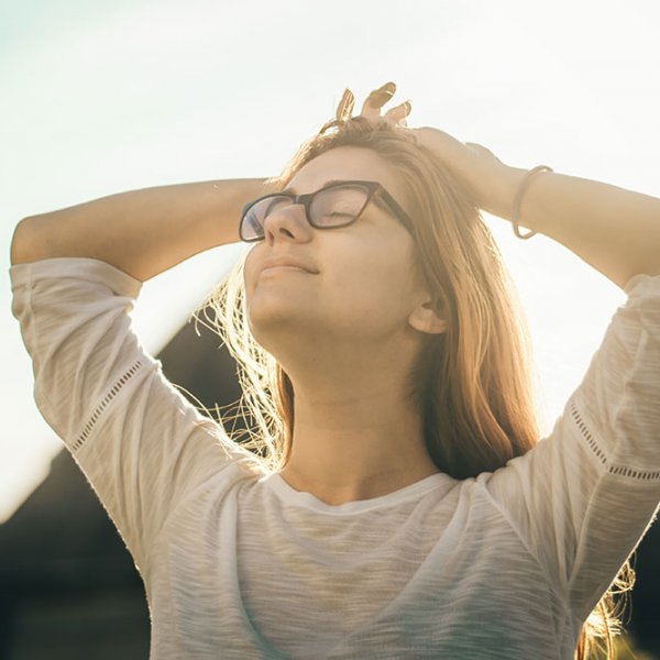 Woman looking at sky